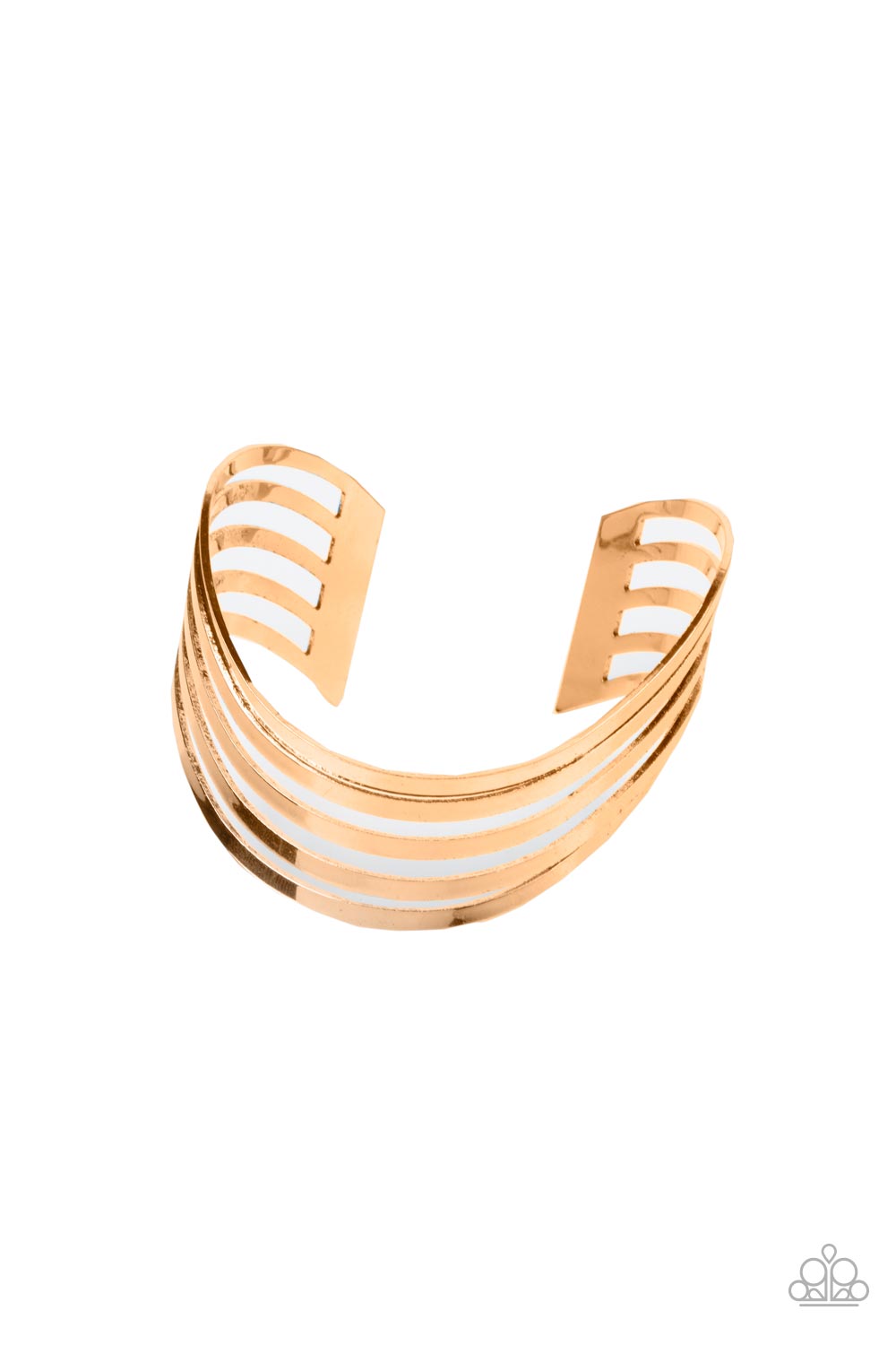 Tantalizingly Tiered - Gold cuff bracelet D020