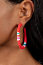 Load image into Gallery viewer, Colorfully Contagious - Red hoop earring 629
