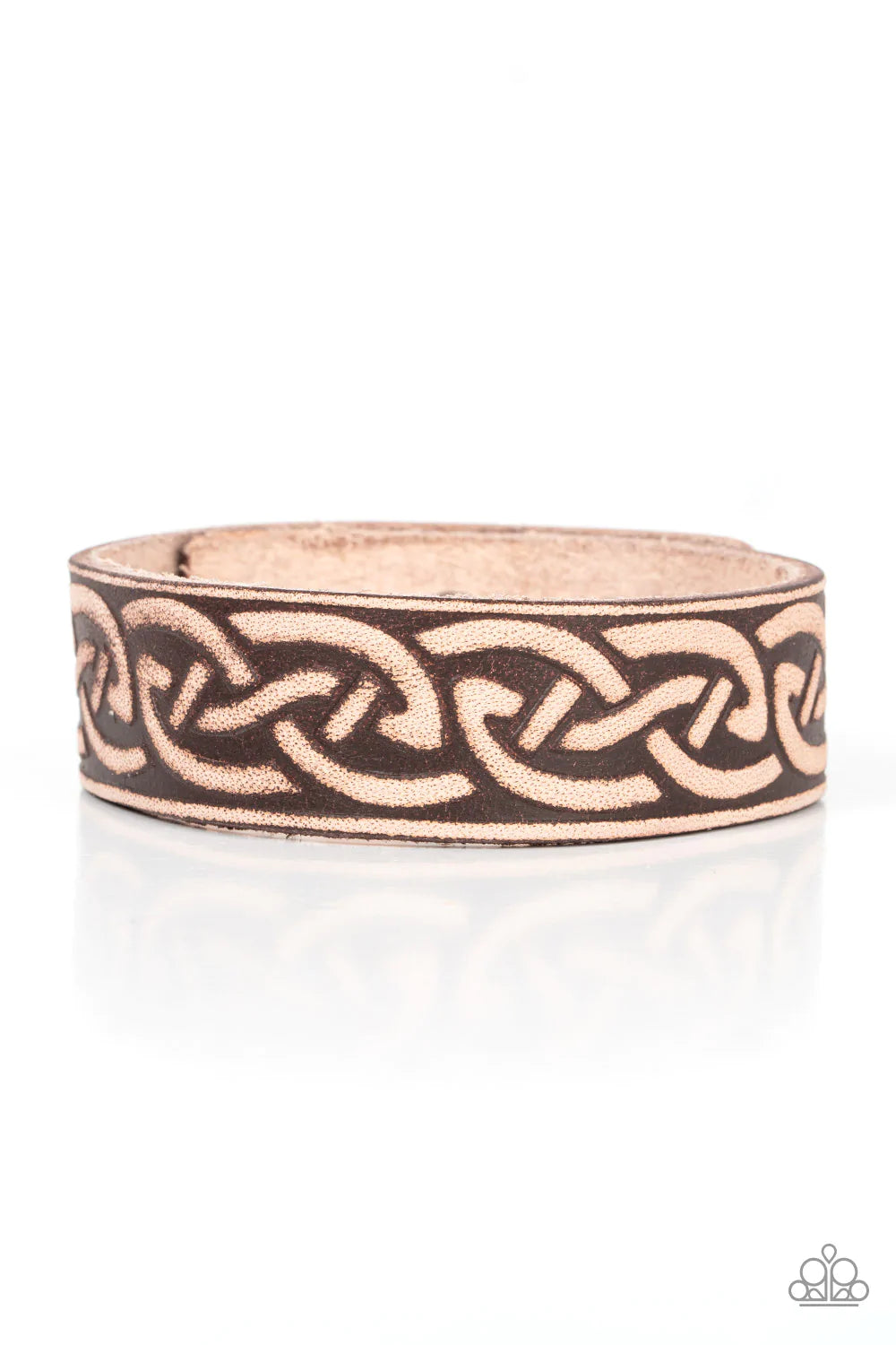 Rebel Runes - Brown urban snap bracelet B119