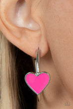 Load image into Gallery viewer, Kiss Up - Pink hoop earring 2238
