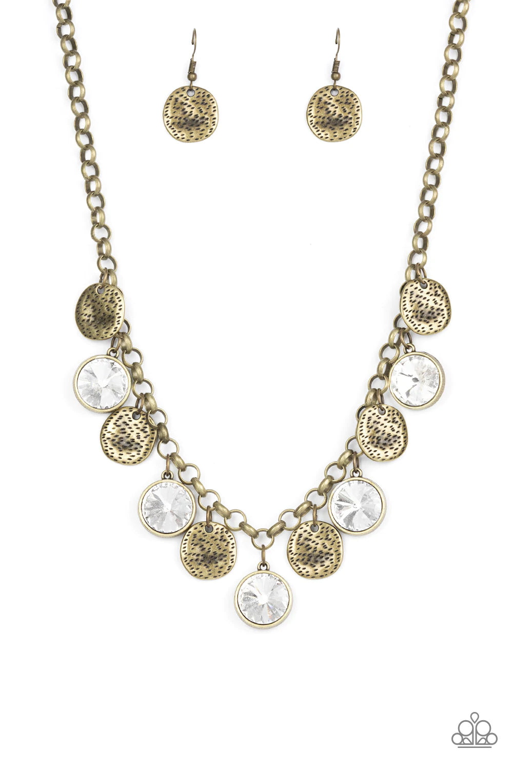 Spot On Sparkle - Brass necklace 2036
