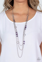 Load image into Gallery viewer, Starry-Eyed Eloquence - Purple necklace B128
