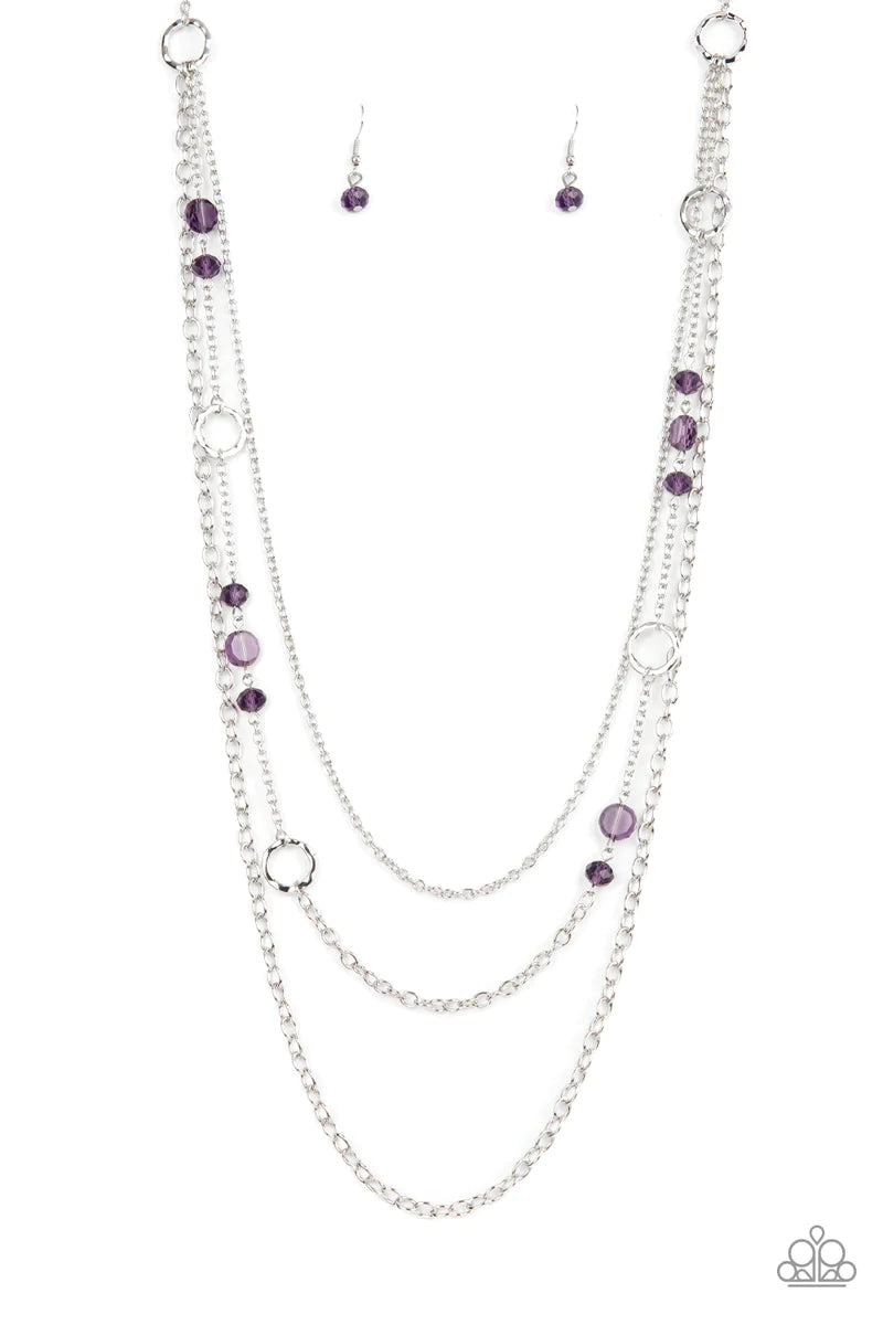 Starry-Eyed Eloquence - Purple necklace B128