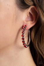 Load image into Gallery viewer, Photo Finish - Red hoop earring D068
