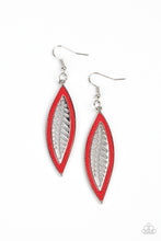Load image into Gallery viewer, Leather Lagoon - Red earring B115
