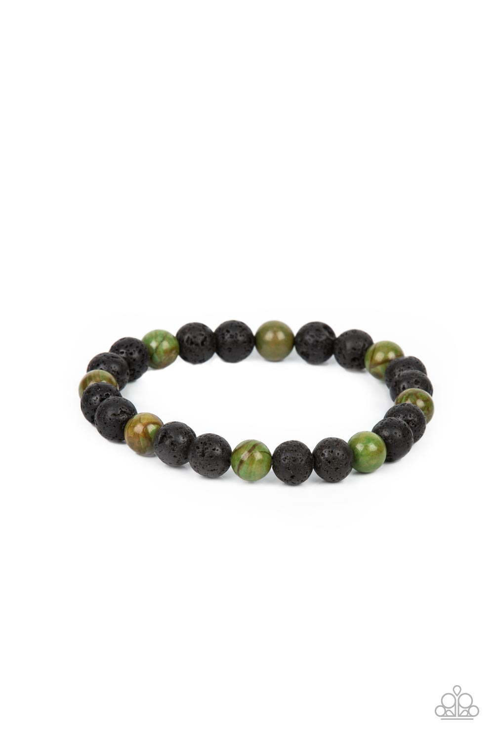 Molten Mogul - Green lava bead bracelet A052