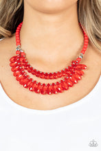 Load image into Gallery viewer, All Across the GLOBETROTTER - Red necklace B097
