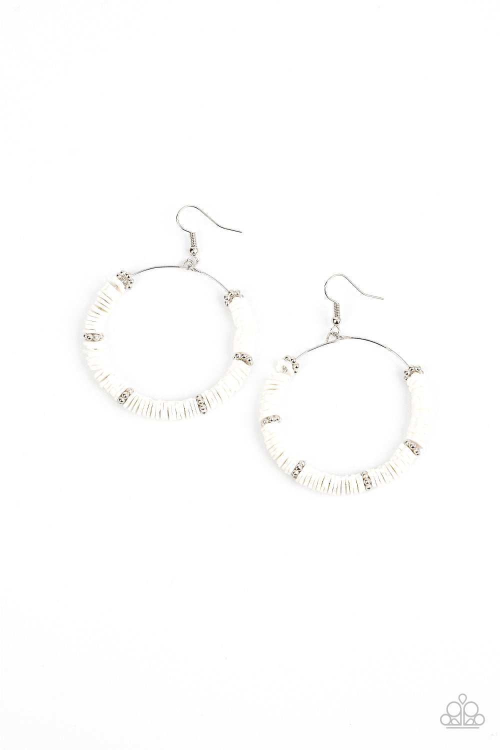 Loudly Layered - White earring D074