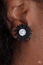 Load image into Gallery viewer, Sunshiny DAIS-y - Black post earring B114
