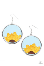 Load image into Gallery viewer, Sun-Kissed Sunflowers - Blue earring D075
