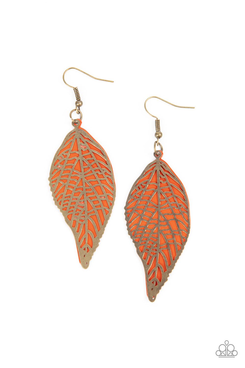 Leafy Luxury - Orange earring D020