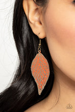 Load image into Gallery viewer, Leafy Luxury - Orange earring D020
