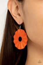 Load image into Gallery viewer, Fan the Breeze - Orange earring 823
