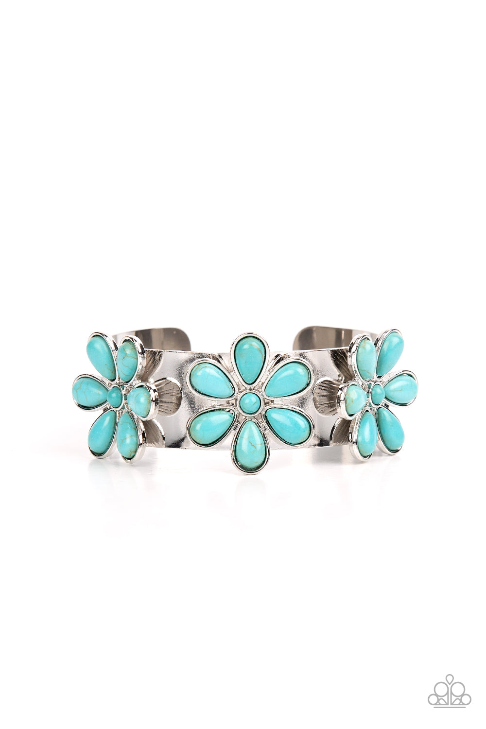 Desert Flower Patch - Blue cuff bracelet 966