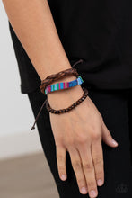 Load image into Gallery viewer, Textile Texting - Blue urban bracelet B108
