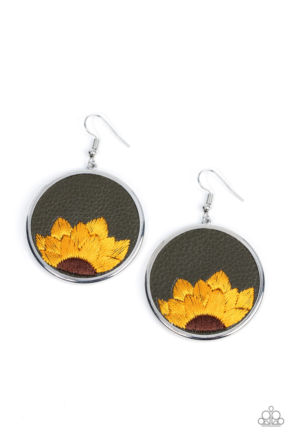 Sun-Kissed Sunflowers - Green earring B090