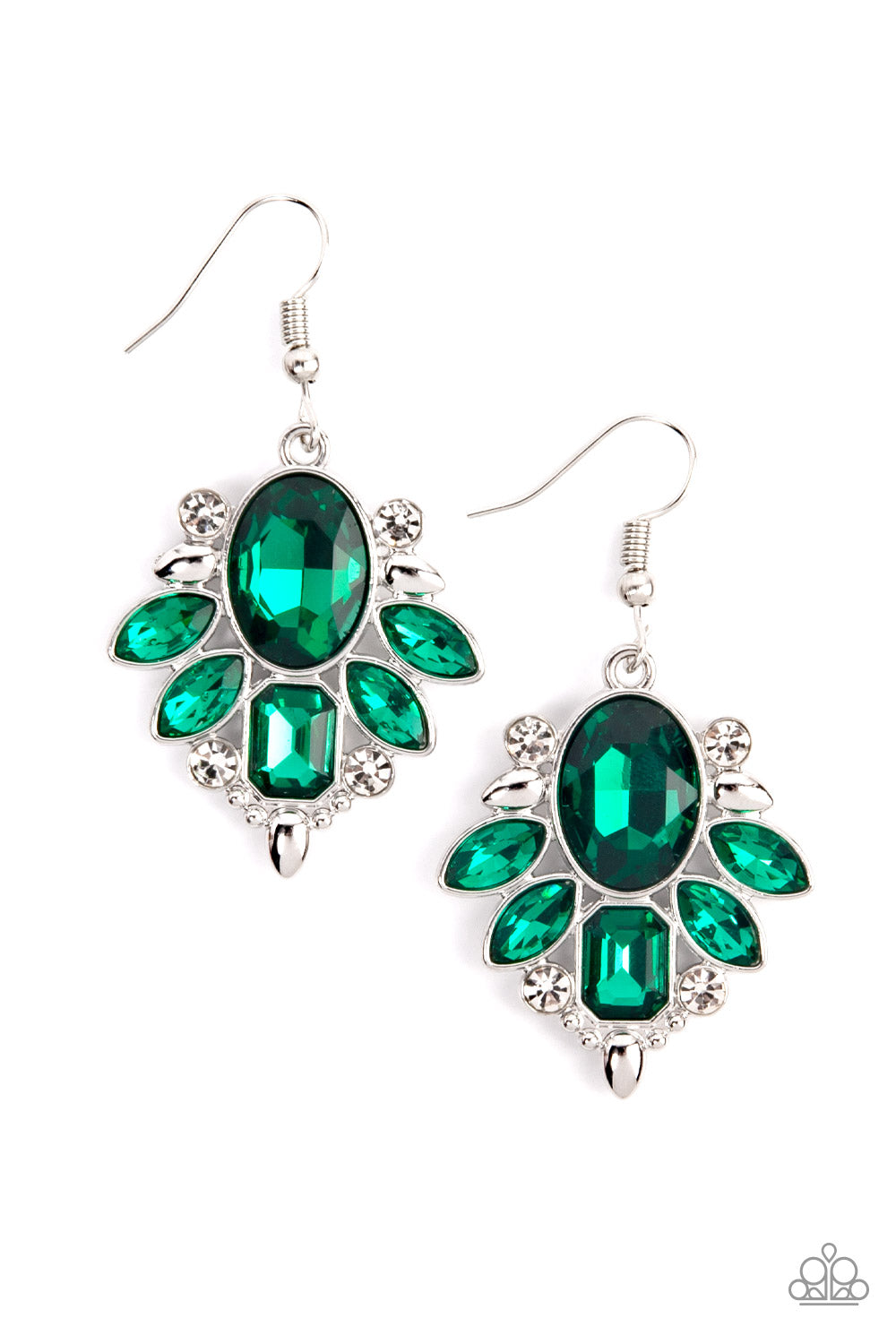 Glitzy Go-Getter - Green earring B037