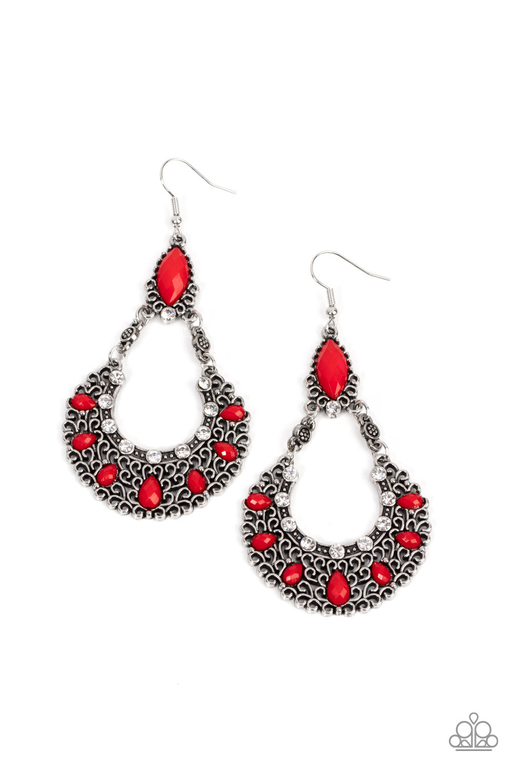Fluent in Florals - Red earring A051