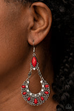 Load image into Gallery viewer, Fluent in Florals - Red earring A051
