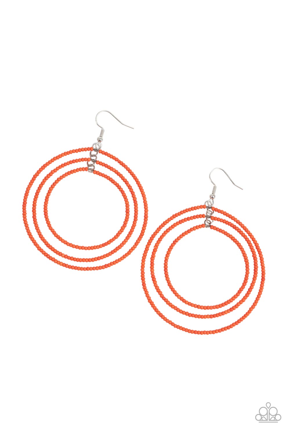 Colorfully Circulating - Orange earring C023A