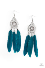 Load image into Gallery viewer, Pretty in PLUMES - Blue earring 2143
