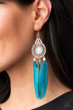 Load image into Gallery viewer, Pretty in PLUMES - Blue earring 2143
