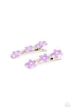 Load image into Gallery viewer, Pamper Me in Posies - Purple hair clip A077C
