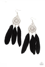 Load image into Gallery viewer, Pretty in PLUMES - Black earring B102
