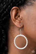 Load image into Gallery viewer, Can I Get a Hallelujah - White hoop earring C011
