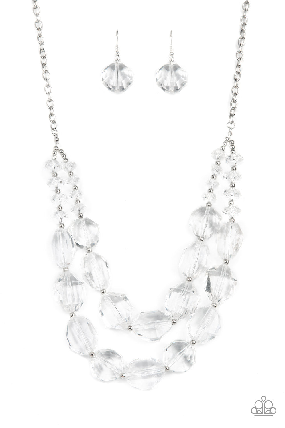 Icy Illumination - White necklace D024