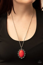 Load image into Gallery viewer, Daisy Dotted Deserts - Red necklace C013
