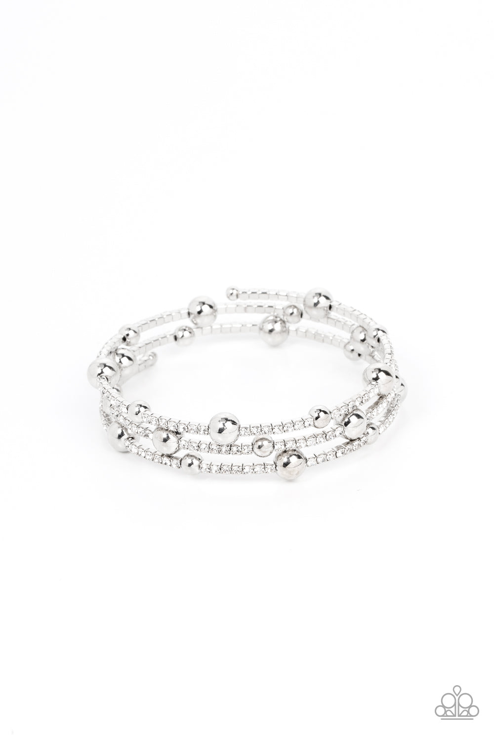 Spontaneous Shimmer - White coil bracelet D072