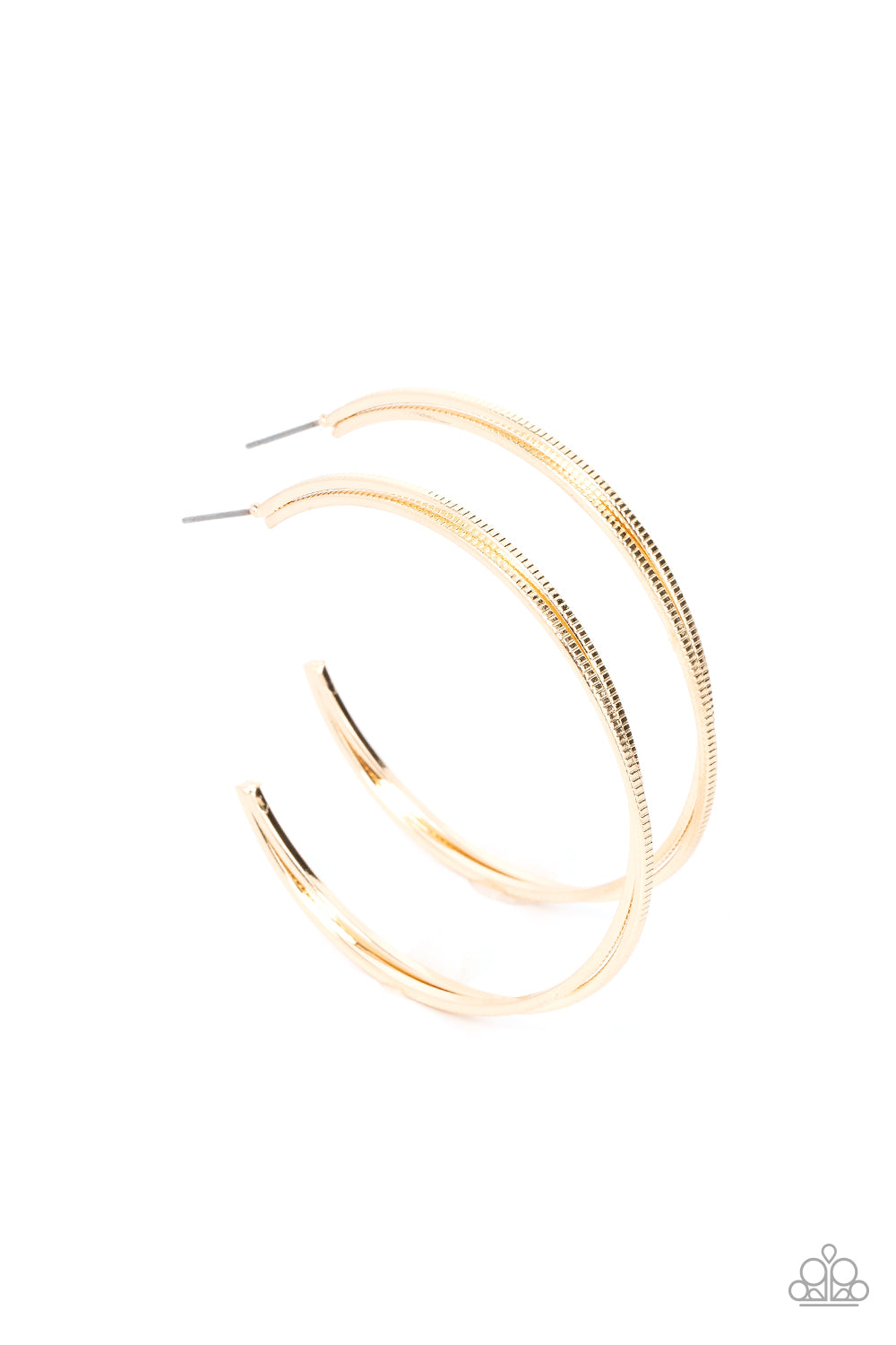 Monochromatic Curves - Gold hoop earring A029