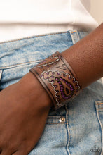 Load image into Gallery viewer, Paisley Pioneer - Purple Snap bracelet B124
