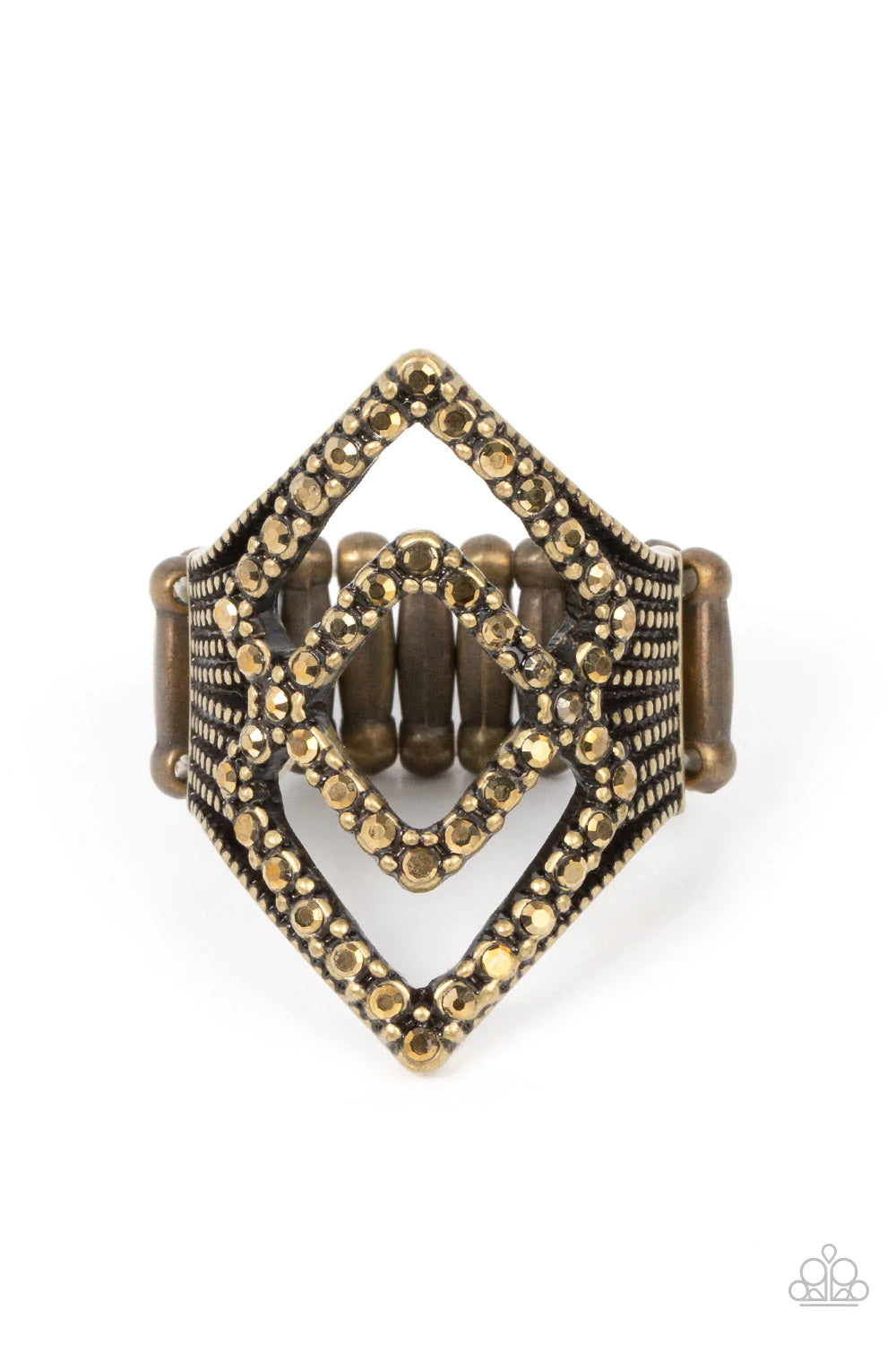 Diamond Duet - Brass ring C013