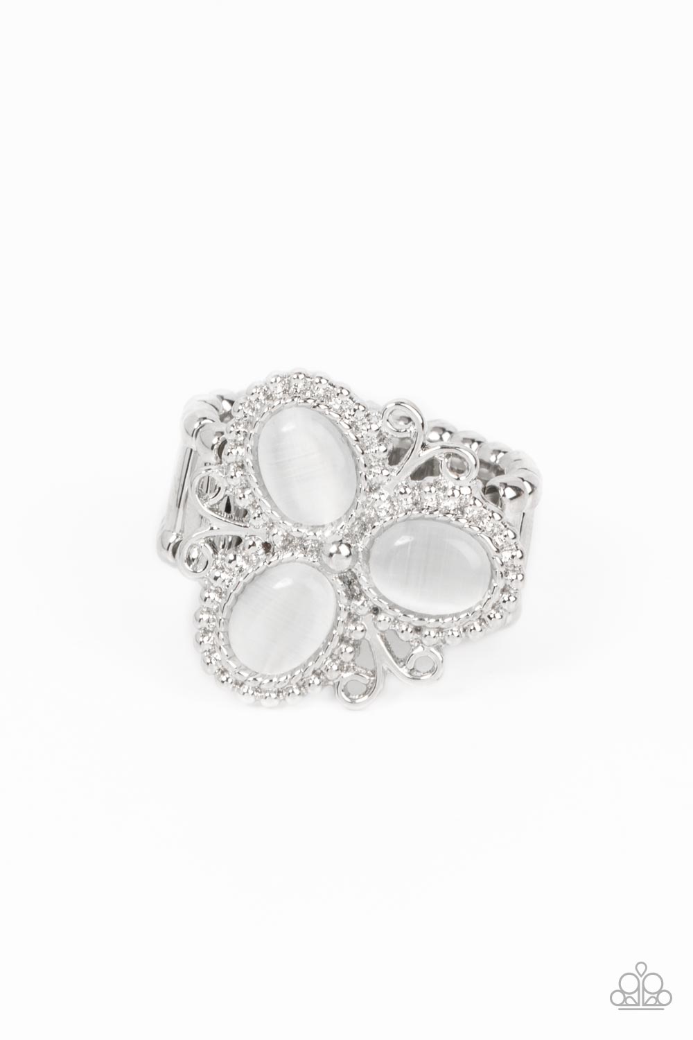 Bewitched Blossoms - White ring 1854