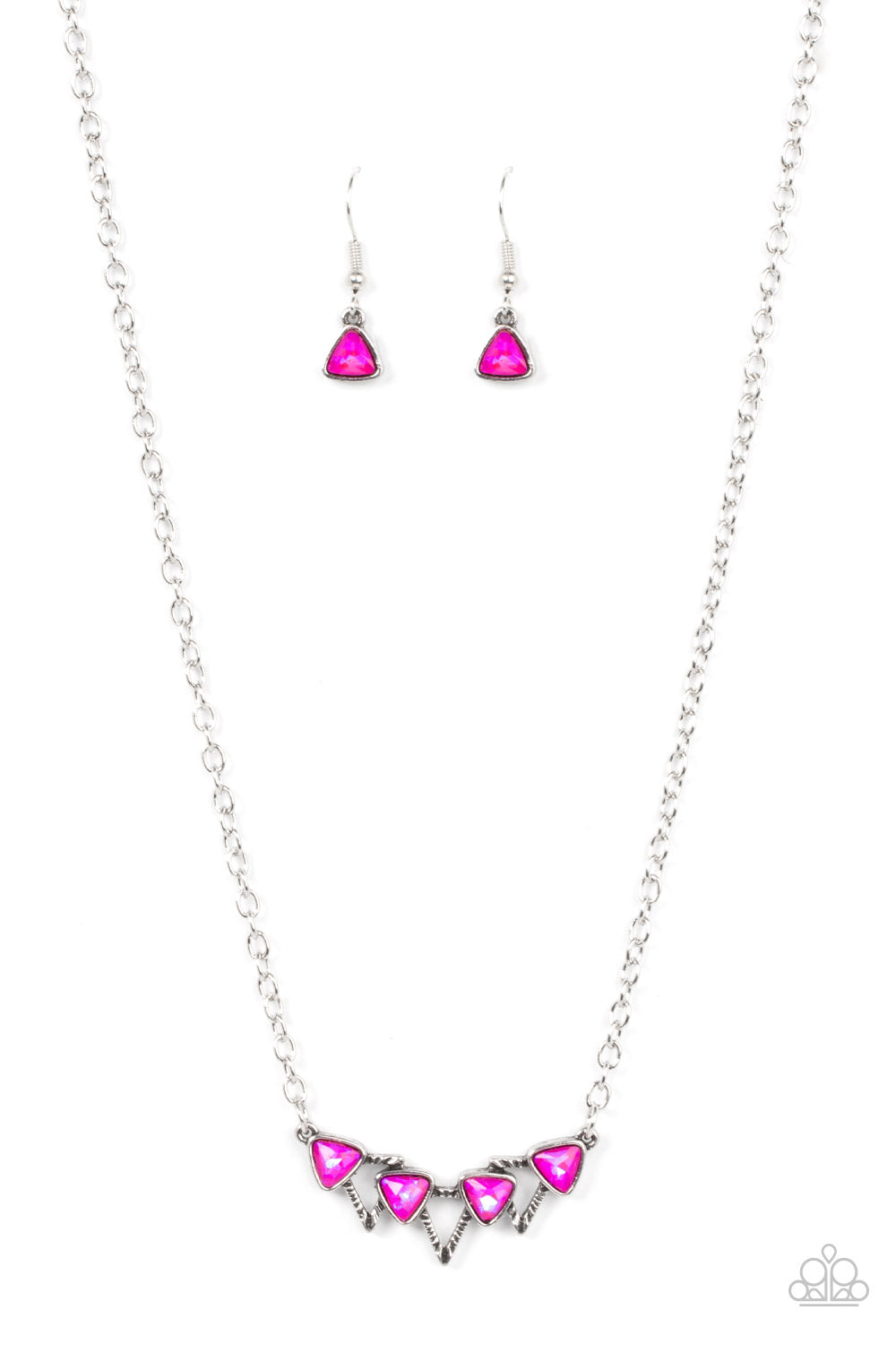 Pyramid Prowl - Pink necklace C022A