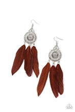 Load image into Gallery viewer, Pretty in PLUMES - Brown earring D047
