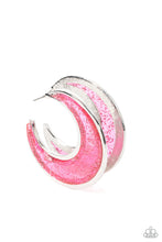 Load image into Gallery viewer, Charismatically Curvy - Pink hoop earring D077

