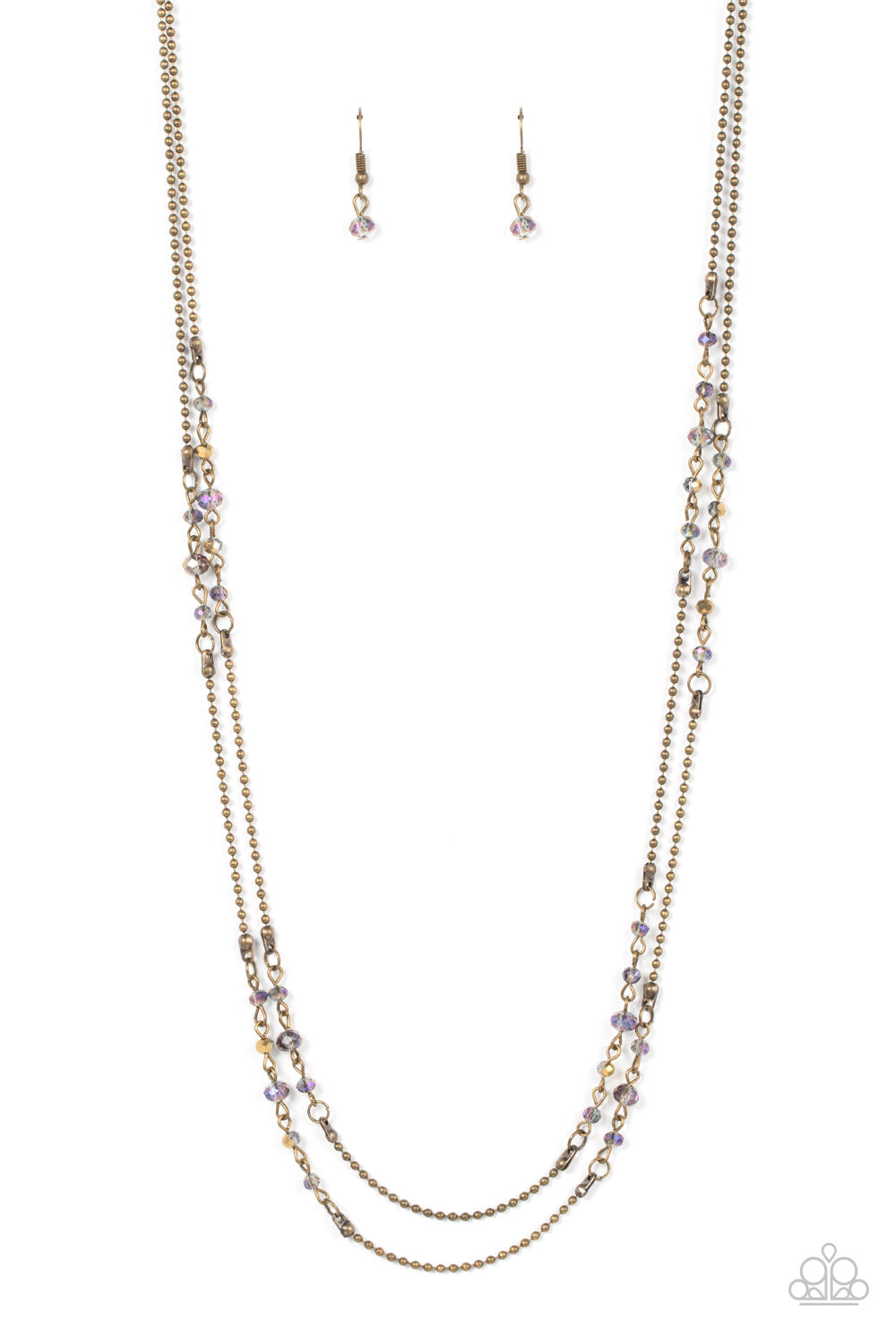 Petitely Prismatic - Brass necklace 2054