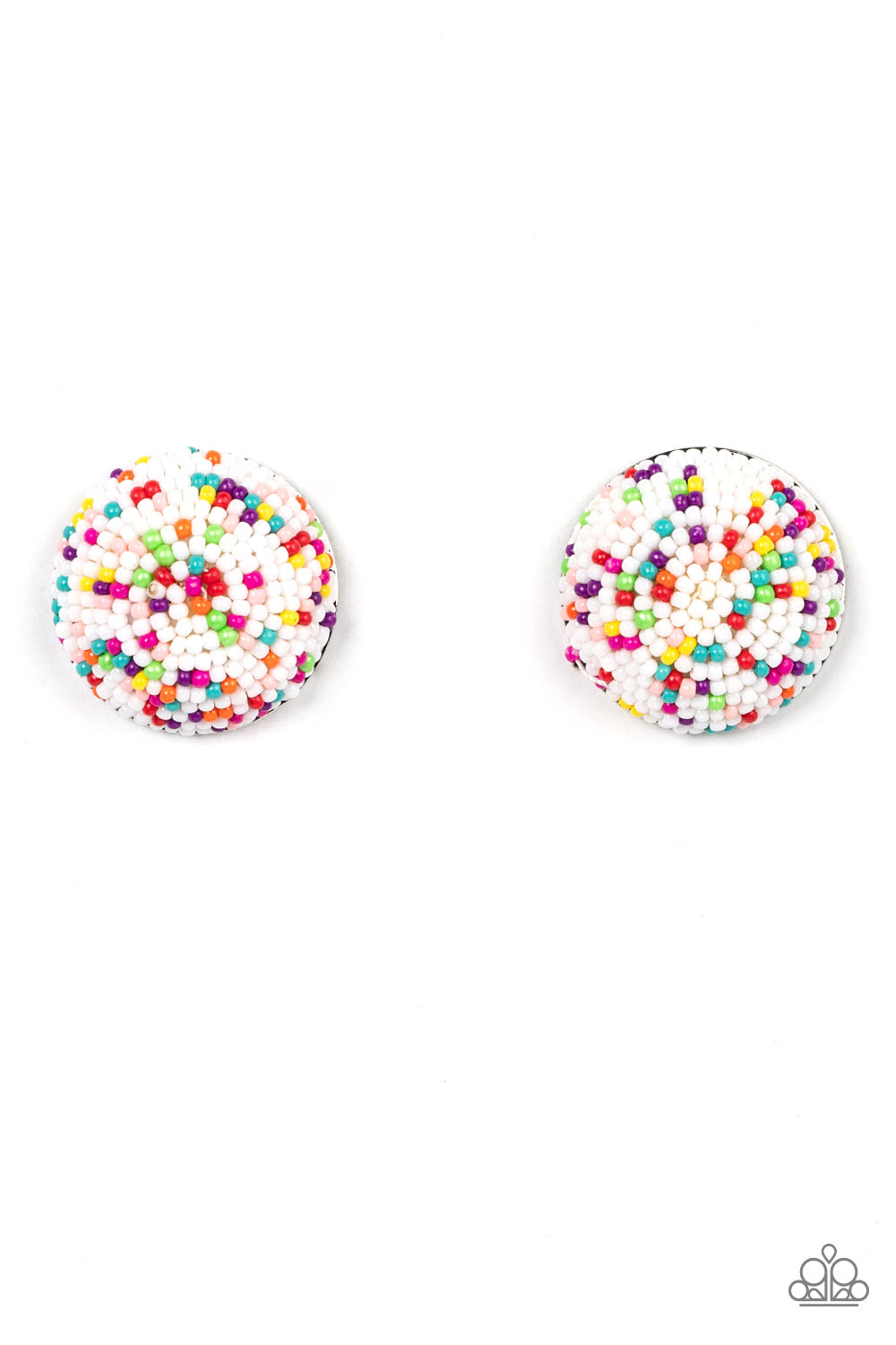 Kaleidoscope Sky - White post earring 761