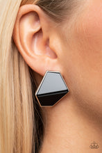 Load image into Gallery viewer, Generically Geometric - Black post earring D066
