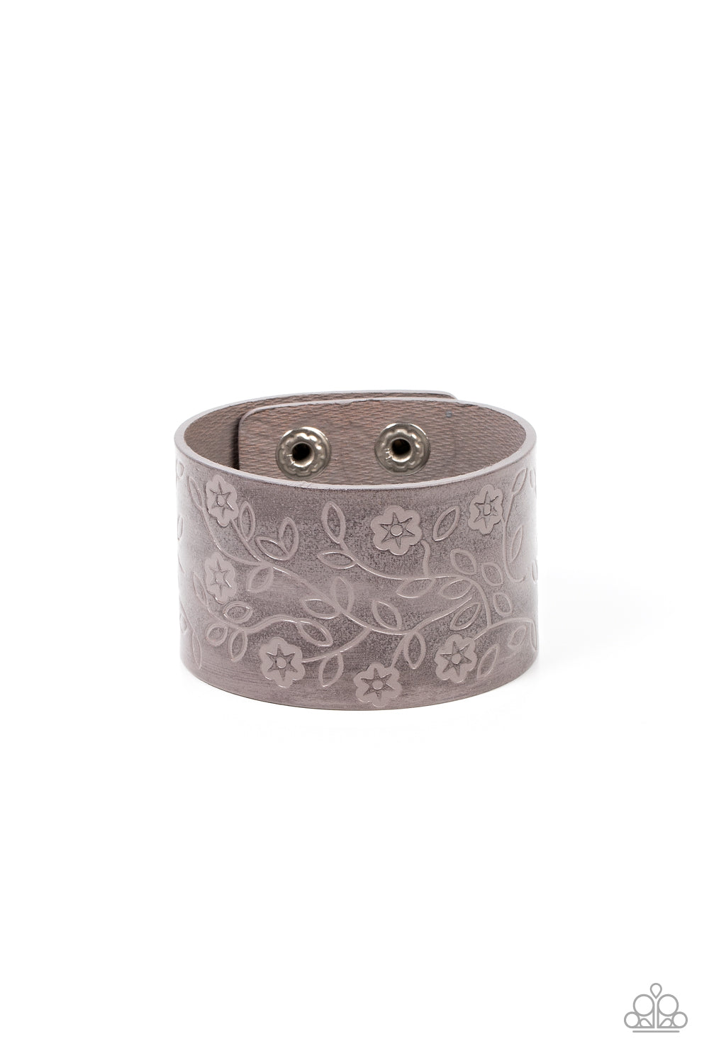 Rosy Wrap Up - Silver snap bracelet C012