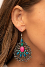 Load image into Gallery viewer, Peacock Prance - Multi earring B125
