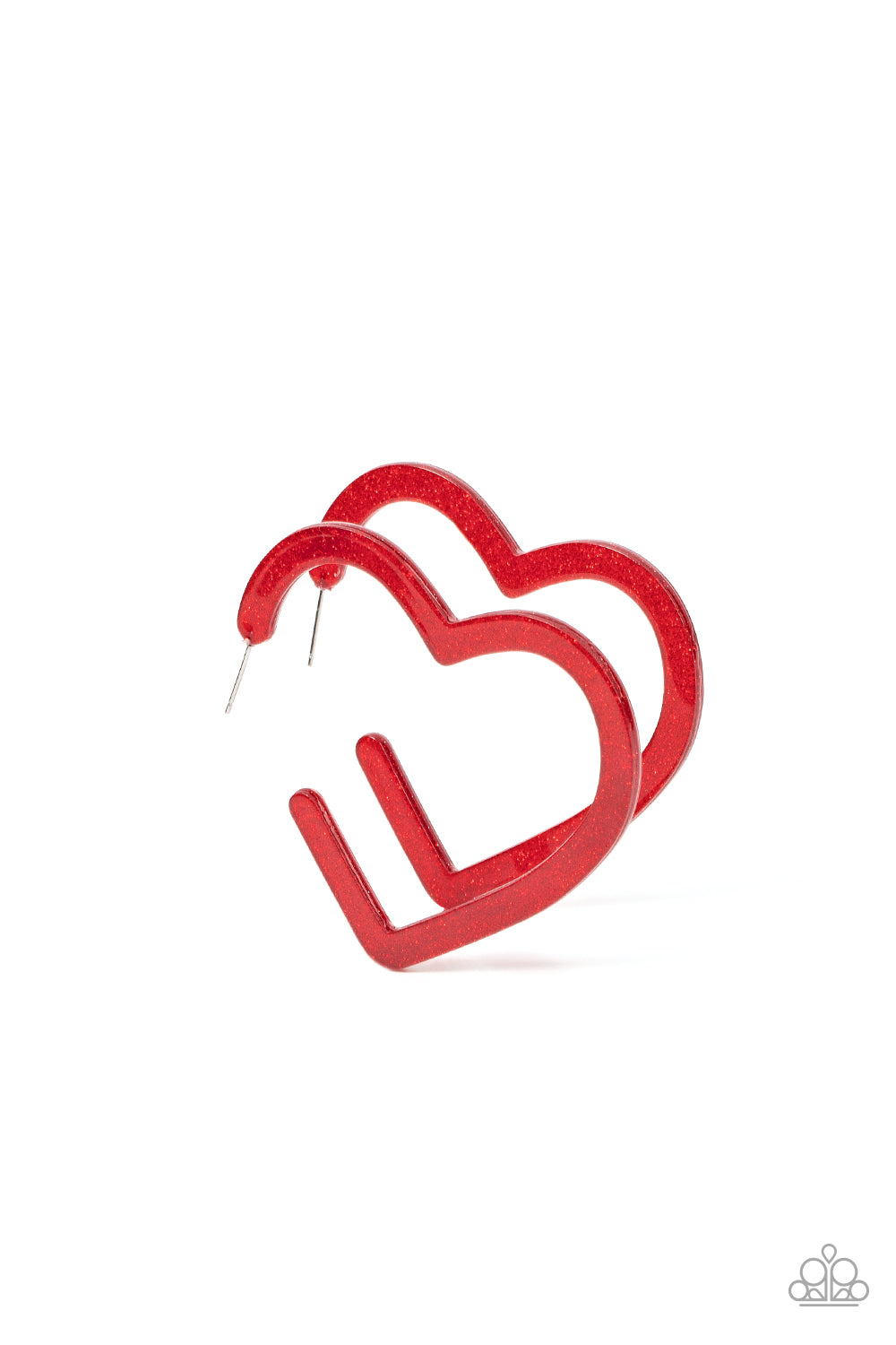 Heart-Throbbing Twinkle - Red hoop earring A075R