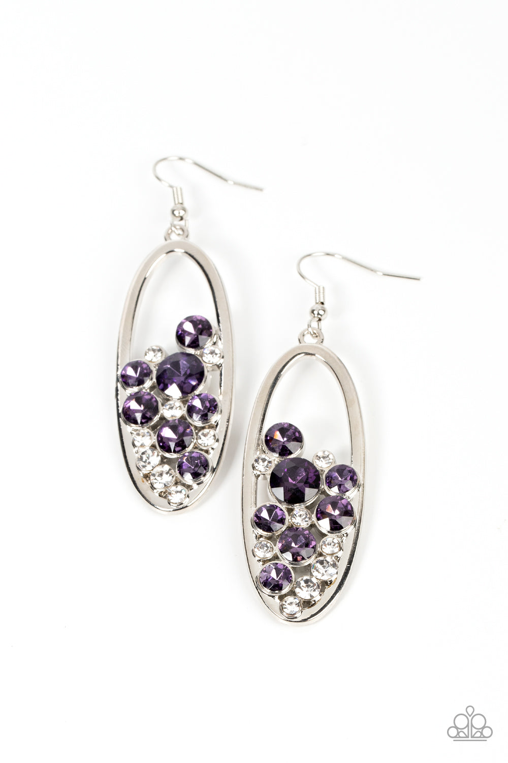 Prismatic Poker Face - Purple Earring D078