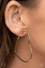 Load image into Gallery viewer, Harmonious Hearts - Gold clip-on hoop earring B128
