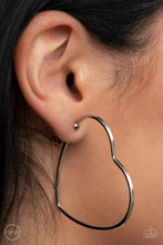 Load image into Gallery viewer, Harmonious Hearts - Silver clip-on hoop earring B090
