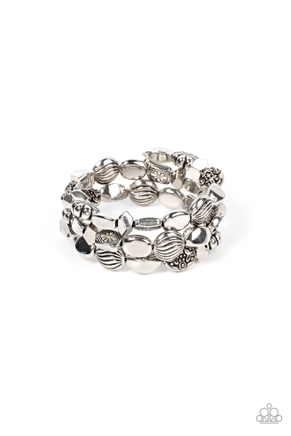 Charmingly Cottagecore - Silver coil bracelet B107
