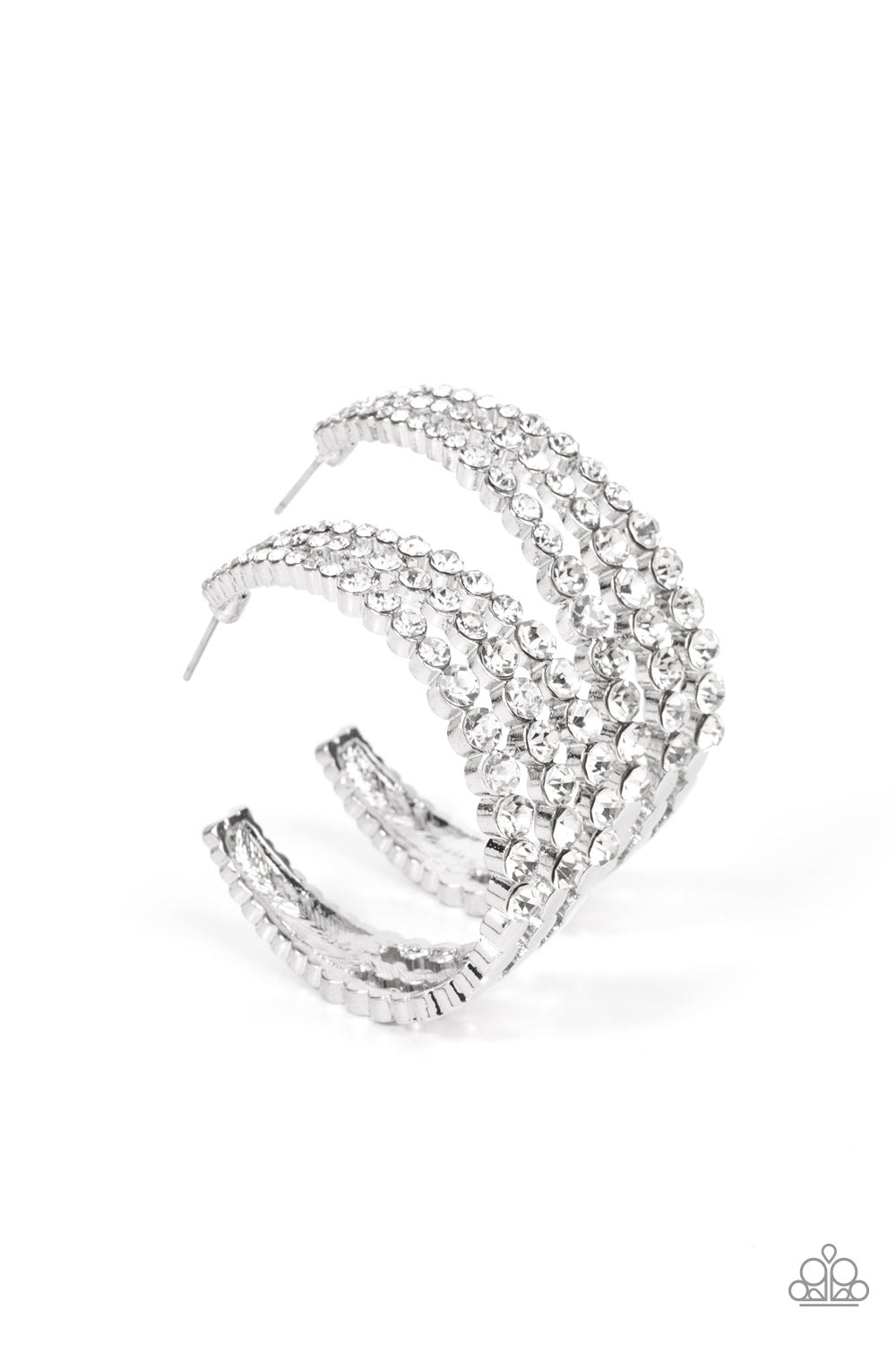Cosmopolitan Cool - White hoop earring EMP Exclusive